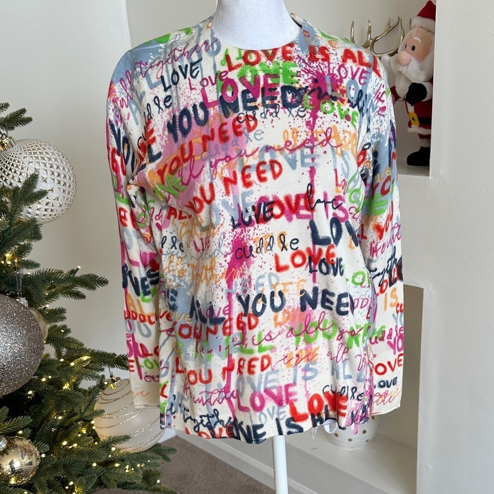 Charlies Multicolor Love Print Sweater - Picture 2 of 8